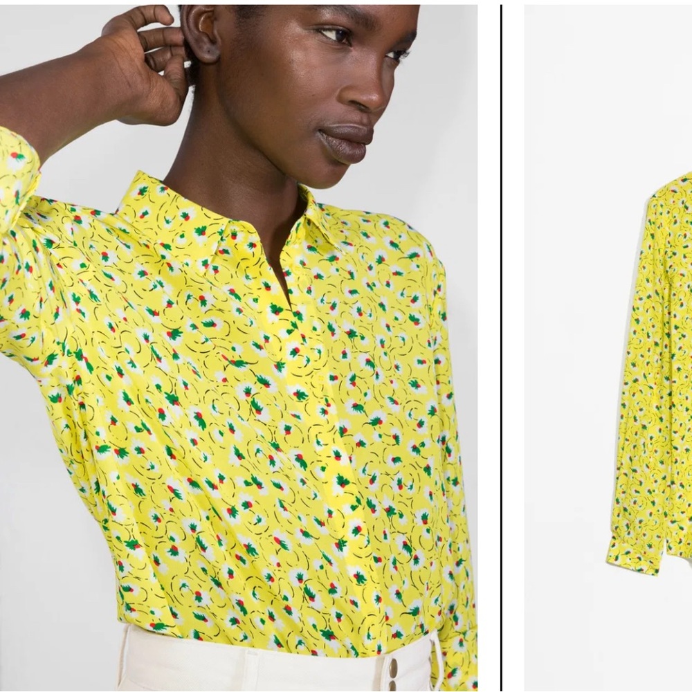 Silk Blouse by & Other Stories in Bright Yellow